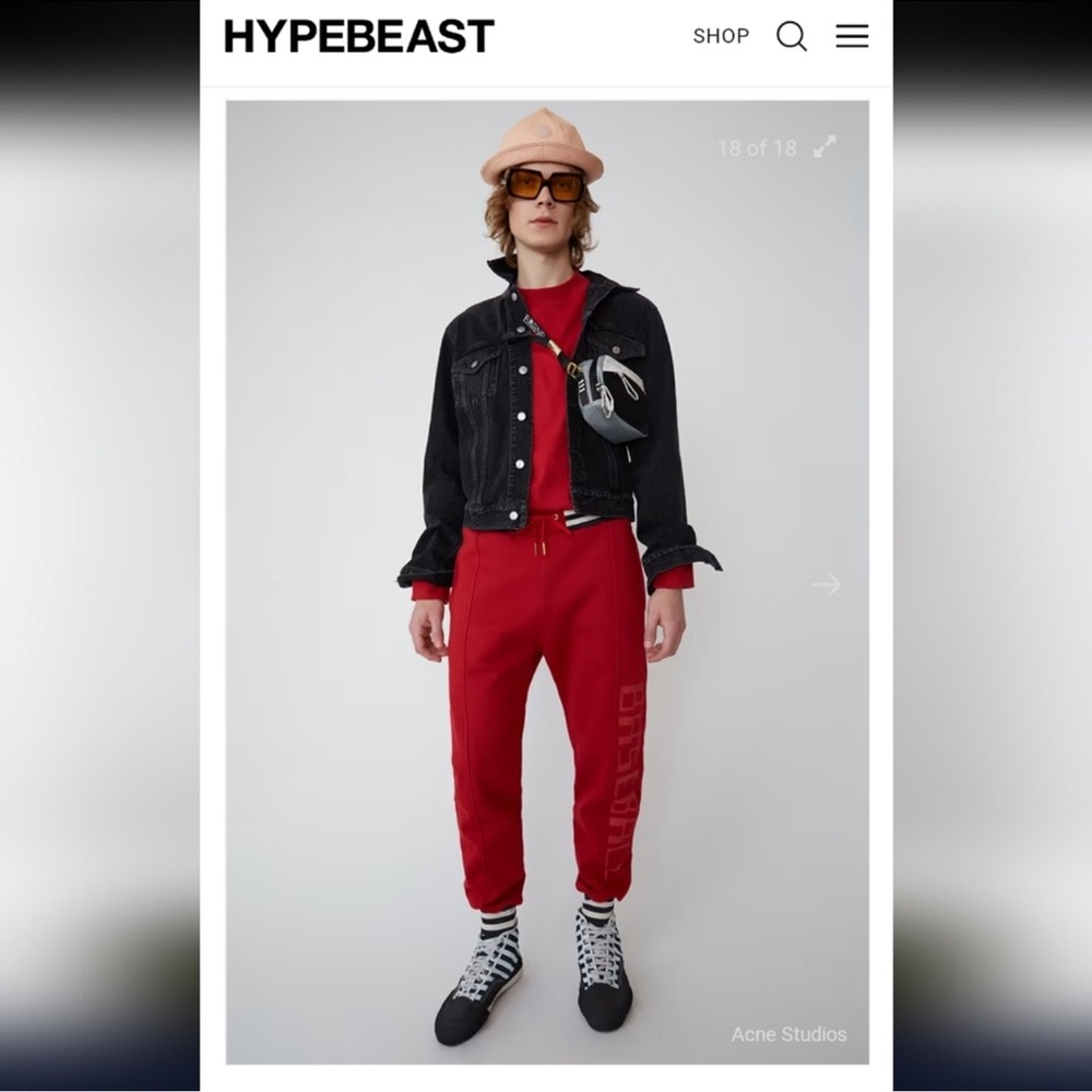 Acne Studios Red Jogger Pants